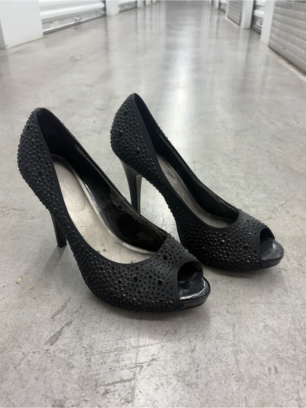 Noir Black Beaded High Heels By Lulu Townsend Size 11